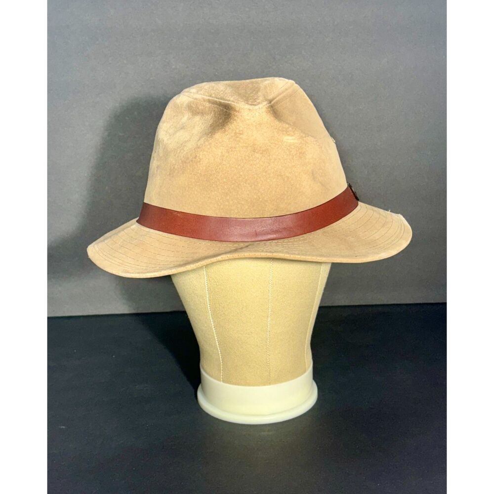 Eddie Bauer Expedition Outfitters Suede Hat Tan Leather Band Medium USA Made
